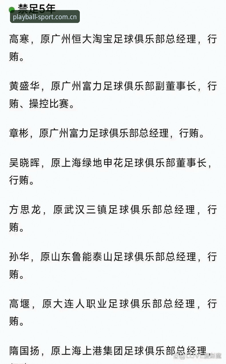 中国足协第三批禁足名单详解：17人终身禁足背后的足球反腐风暴